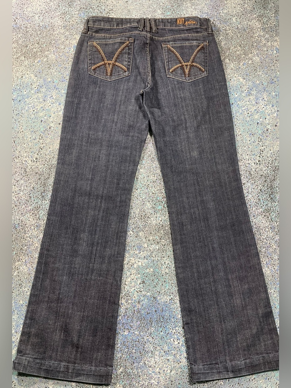 KUT from the Kloth Womens Size 8 Dark Wash Bootcut Jeans Contrast Stitch - Picture 3 of 10